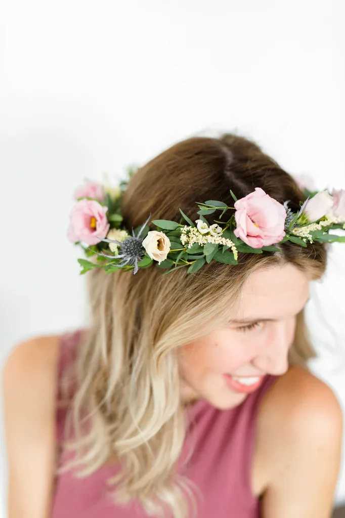 Flower Crown &quot;The Anna&quot; - This crown is perfect for those who love the mostly greens look but want a little more something something!  Standard is good for children up to 10, Deluxe sized for adults!  For colors, we usually ask that you choose from the color preferences below. If you have an inspiration picture please send to orders@jamesonsflowers.com. For specific sizing or special requests, please call to order 940.691.4444 