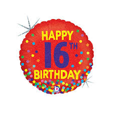 16th Birthday Mylar 16th Birthday Mylar - Select this 18" 16th birthday balloon.