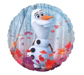18&quot; Frozen II Mylar - Select this standard size balloon that has a one side with Olaf and the opposite side having Anna and Elsa.