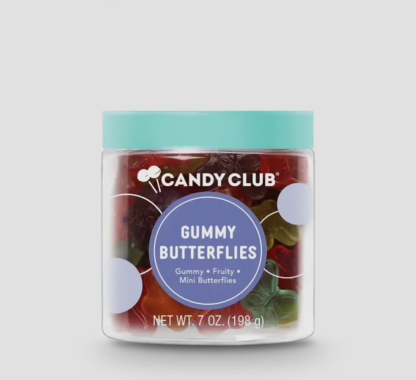 Gummy Butterflies Gummy Butterflies - Don't let these pretty gummy candies flutter by! Filled with bold fruit flavor, these baby butterfly gummies taste as delightful as they look! Gluten-Free.