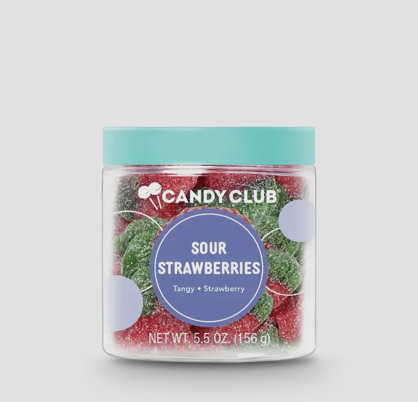 Sour Strawberry Gummies Sour Strawberry Gummies - Fresh strawberry taste dusted with a mouth puckering sour sugar — first they're sour, then they're sweet. These sour strawberry gummies are sure to become a household candy favorite! Gluten-Free.