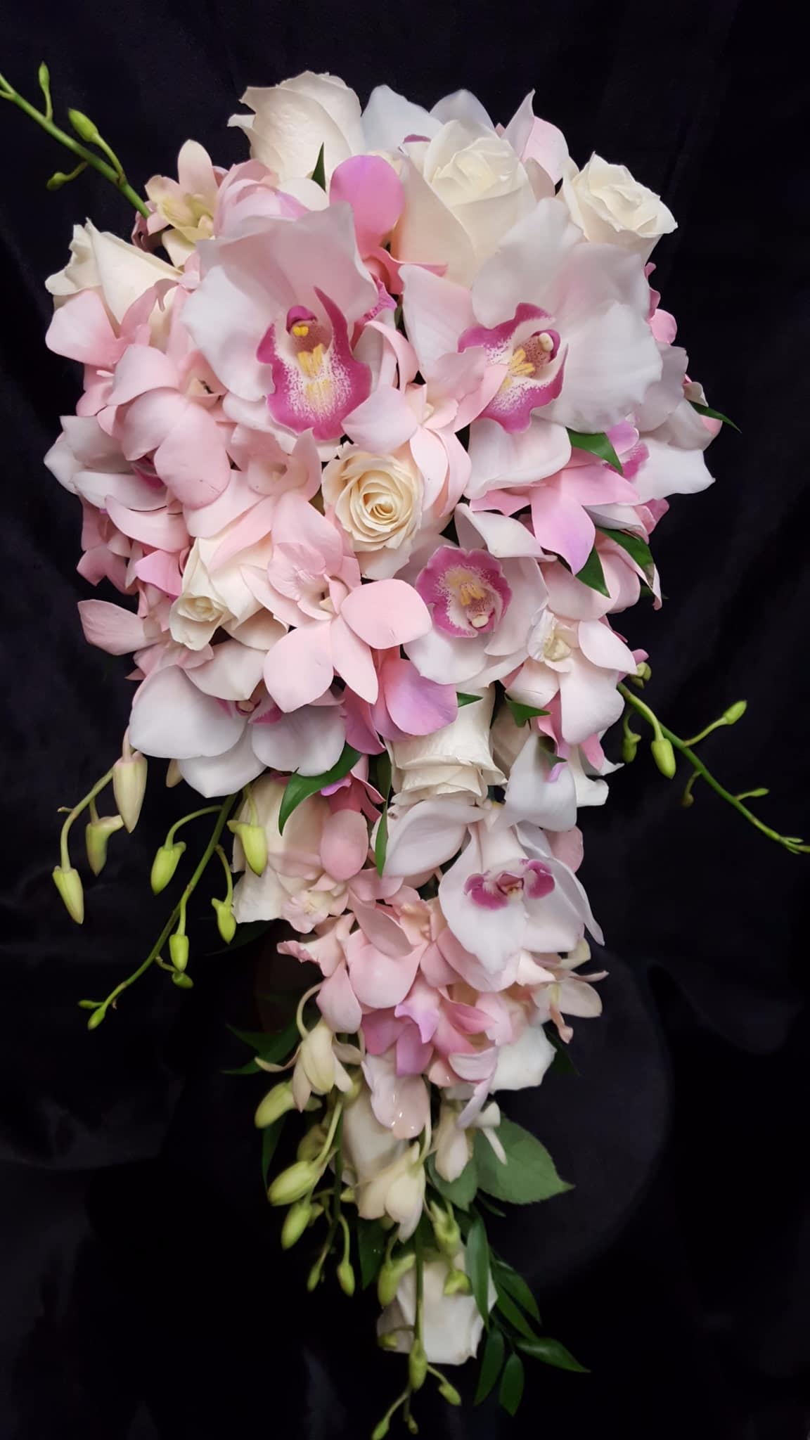 Pink and White Cymbidium Orchids Bouquet Pink and White Cymbidium Orchids Bouquet