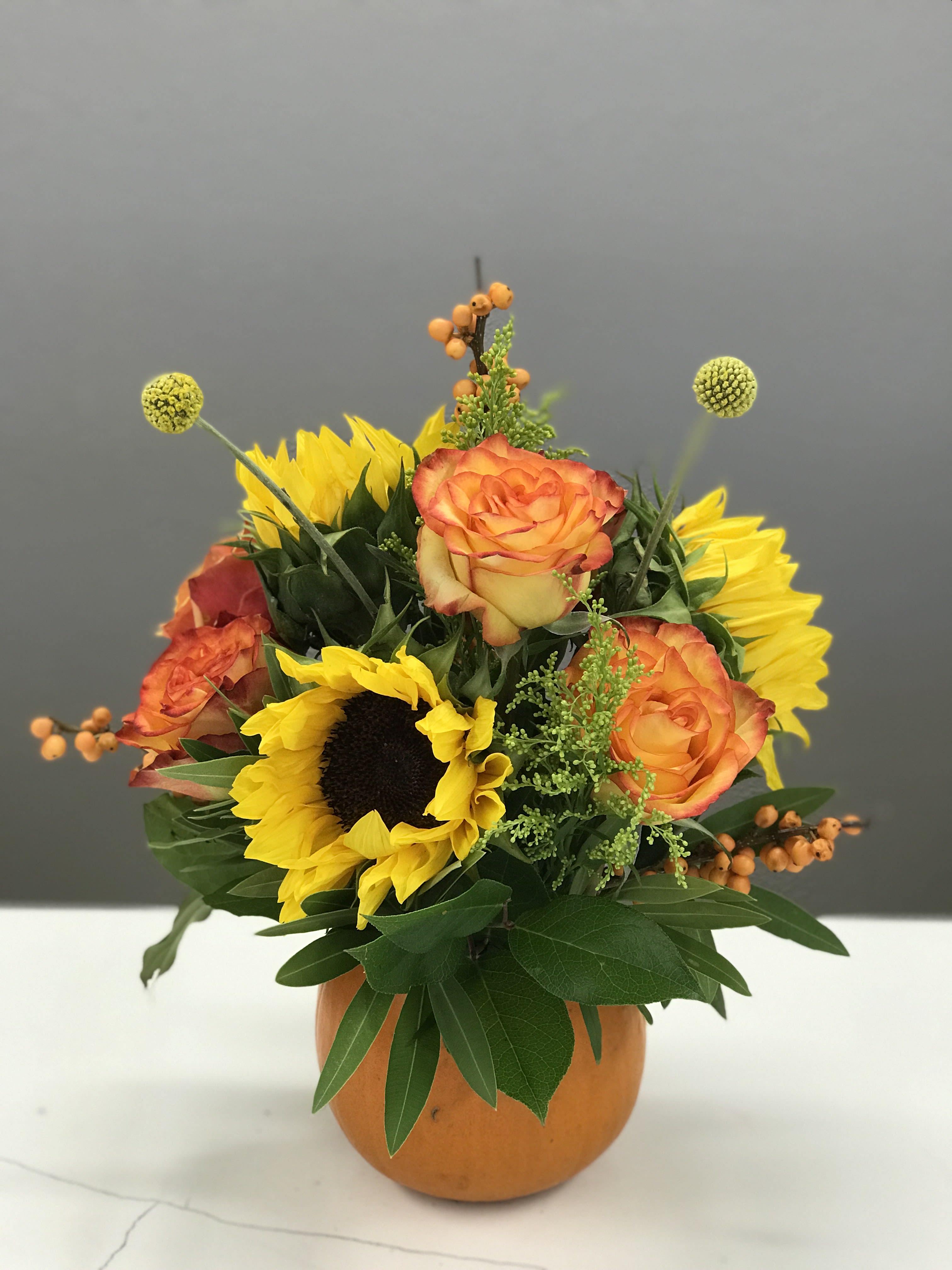 Ball O' Joy Ball O' Joy - HAPPY THANKSGIVING! in the love language of flowers. Add some joy to your table or a loved ones this year. We're thankful for YOU.