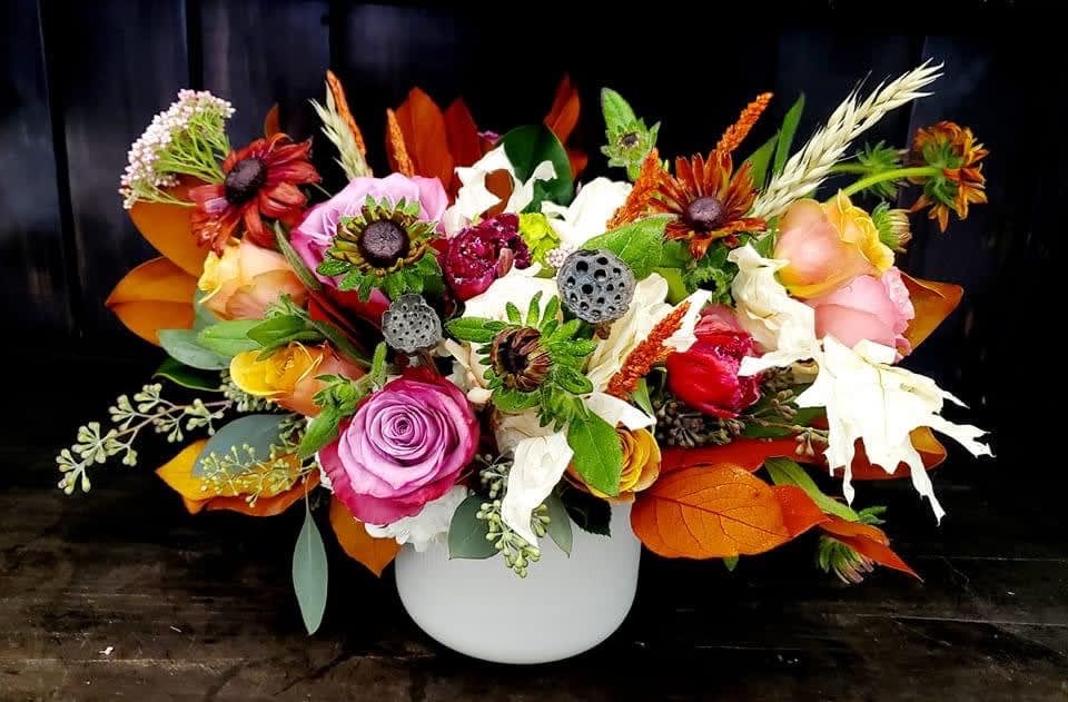 Fall-la-la-la-laa-la-la-la-la - This beautiful Fall-la-la arrangement spotlights the autumn season's most beautiful flowers!  Sending best wishes for a happy birthday or congratulations on a job well done, this arrangement of fall luxuriousness will certainly bring smiles to everyone who sees it! 