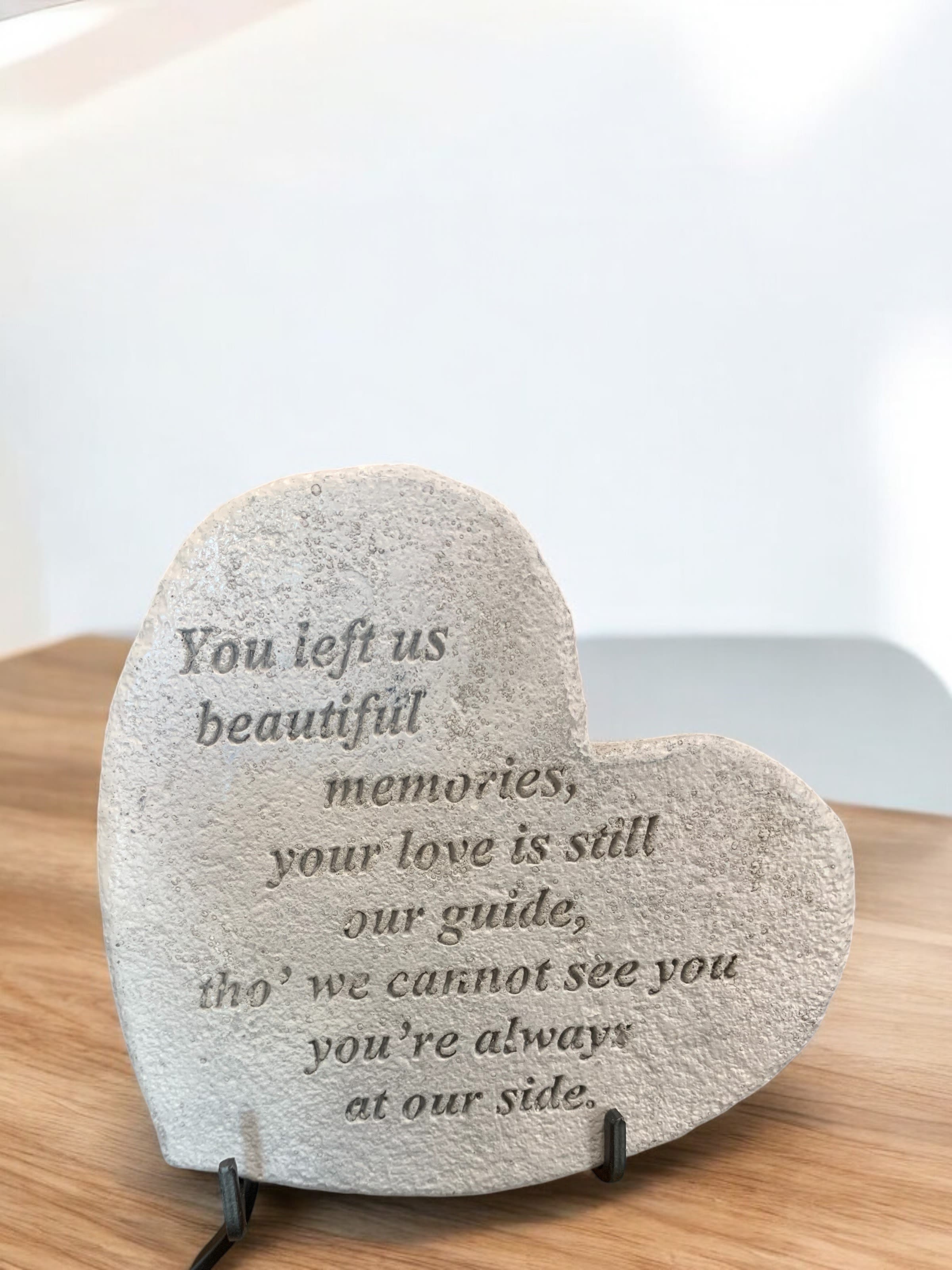 Always At Our Side Plaque - Available with a stand or as an addition to a lovely memorial design to be surrounded with flowers. 6&quot;x 6&quot;