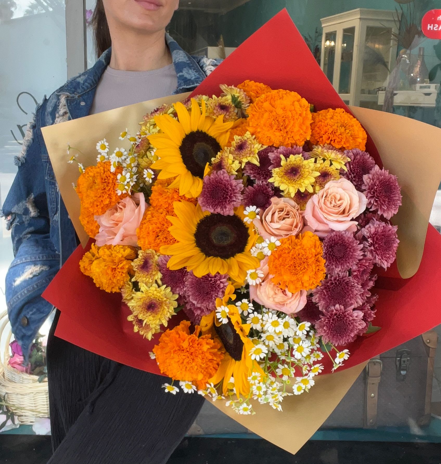 Sunrise  - Stunning bouquet full of Sunflowers, and other mixed flowers