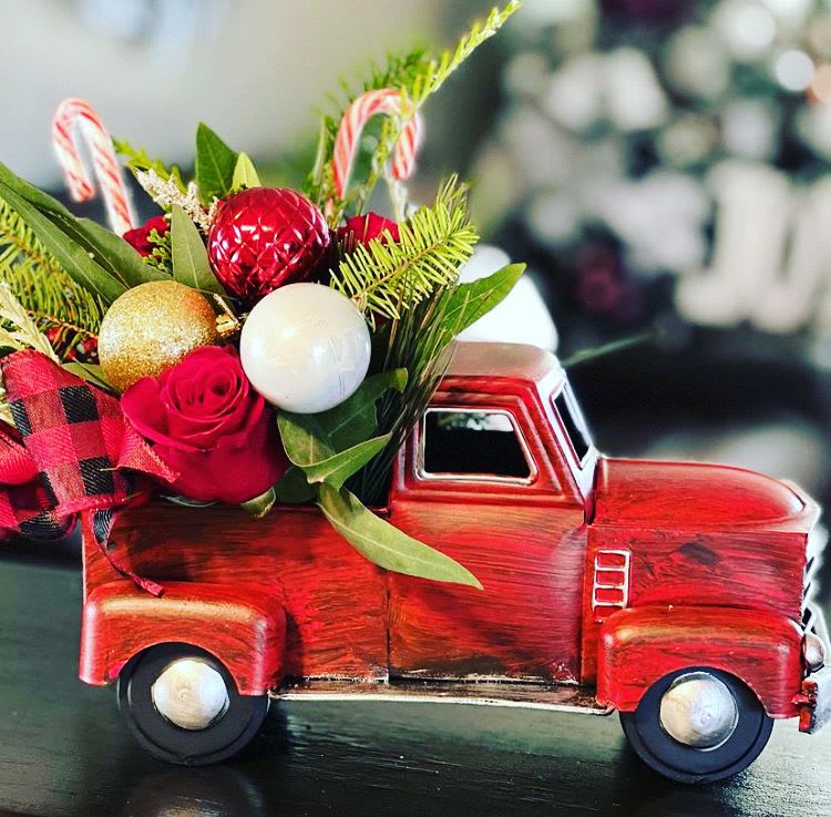 Christmas Truck Christmas Truck - Roses and Ornaments