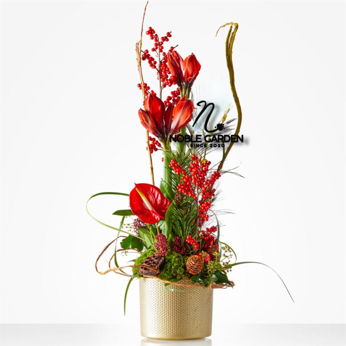 Amaryllis Arrangement - Standard- Your order will be arranged approximately as shown on our website.