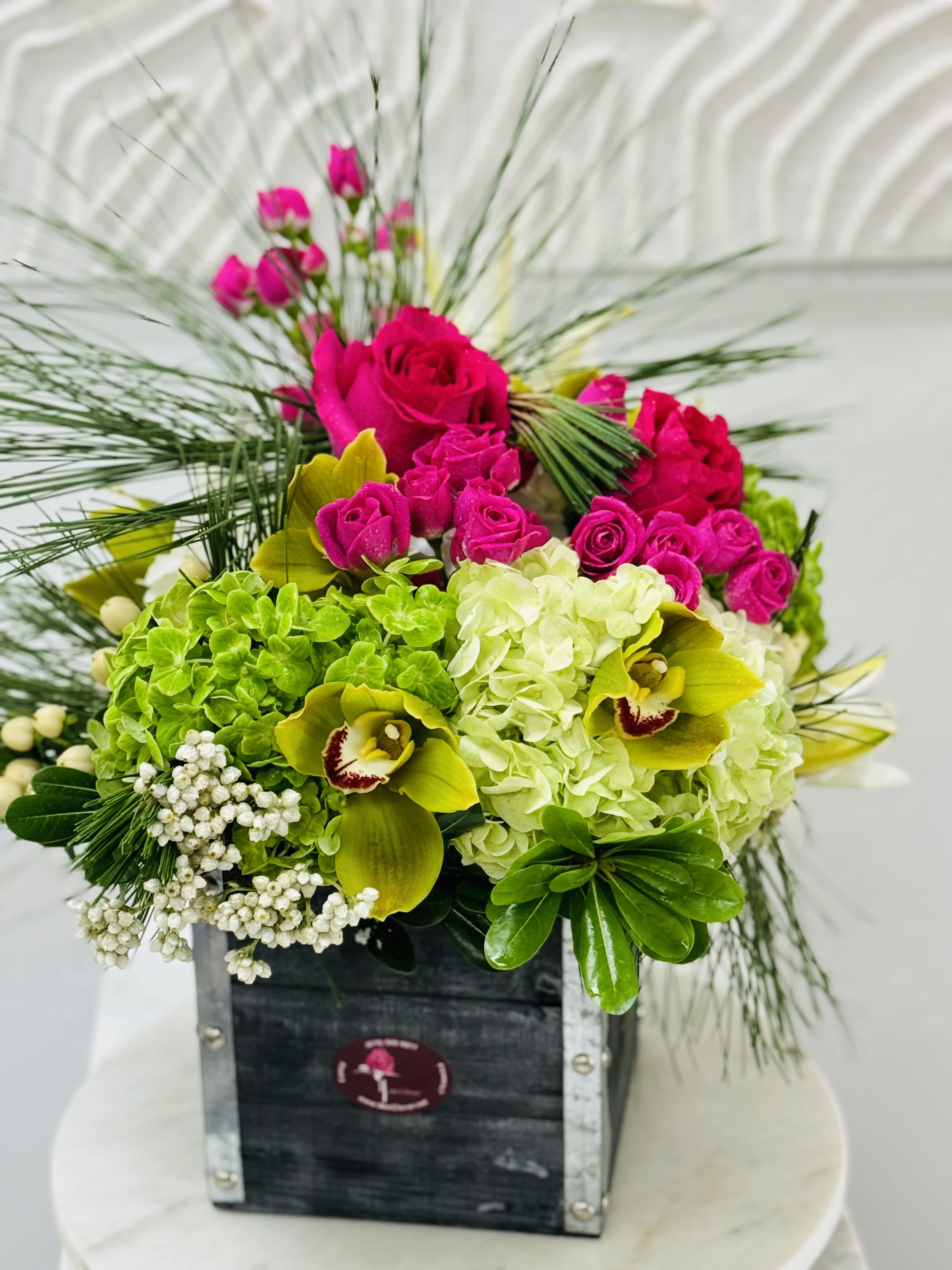 Manly Important  - This stylish arrangement is good for a nice gesture, for Father’s Day, for just because, for Administrator’s Day…. Will bring good vibes to the office and home. 