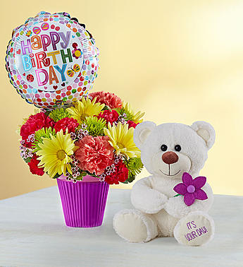 Flowers balloons and teddy bears sale