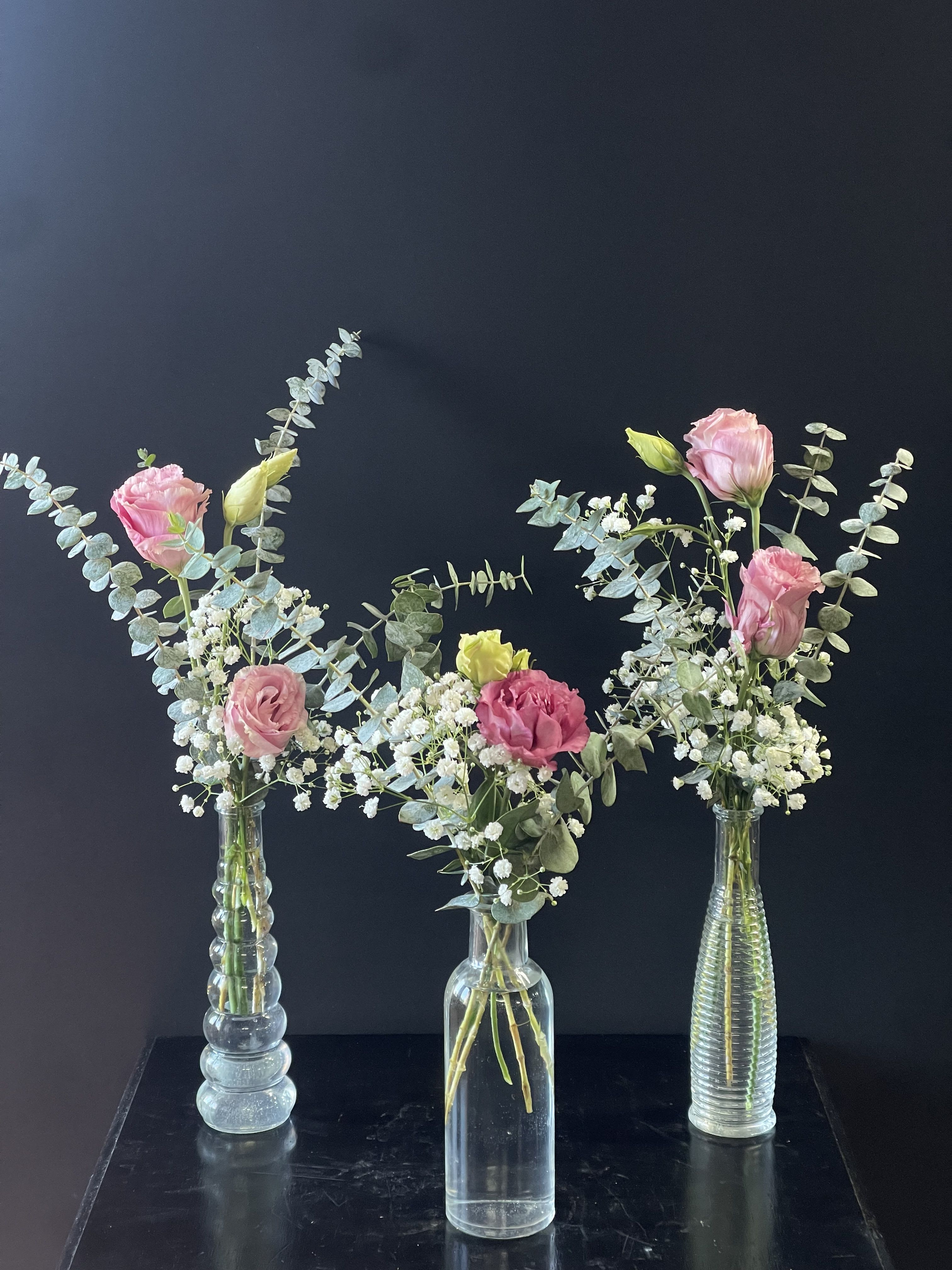 Bud Vase Trio - A sweet and simple trio of small bud vases