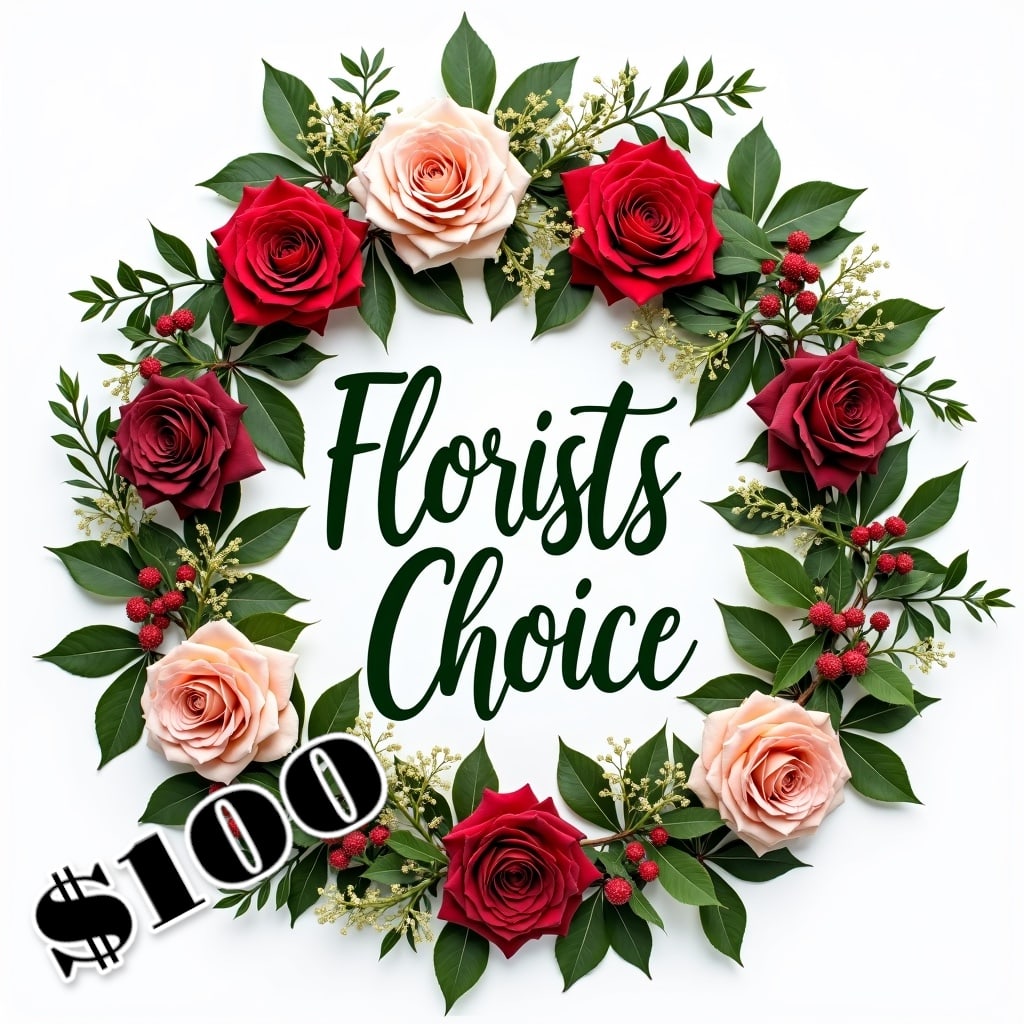 Florist’s Choice $100 Florist’s Choice $100 - Let our florist put together a beautiful bouquet of their choice for you. Each unique vase arrangement is designed locally using the freshest blooms available.