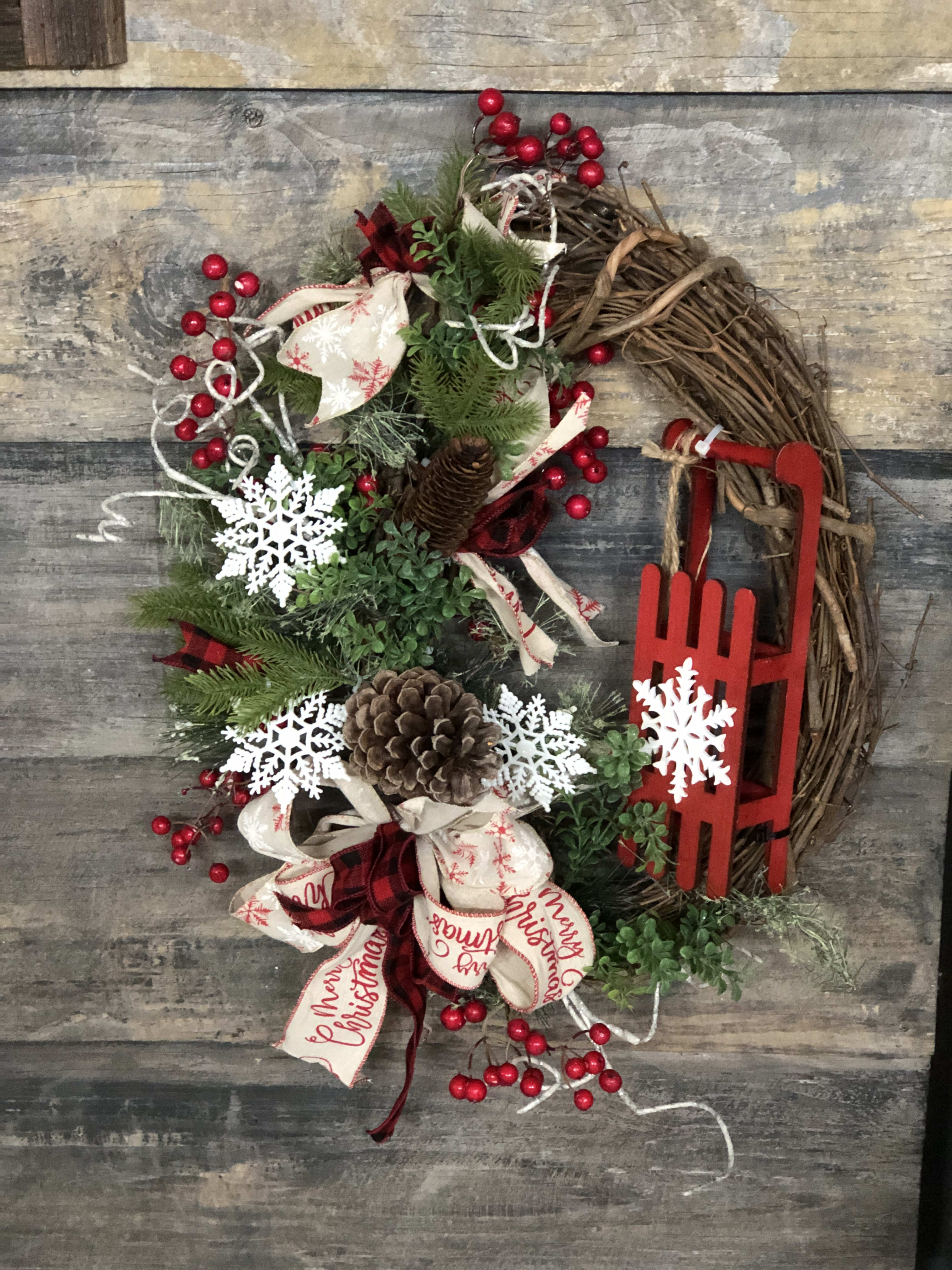 Red Snowflake Wreath Red Snowflake Wreath - Approx. 20" x 20"