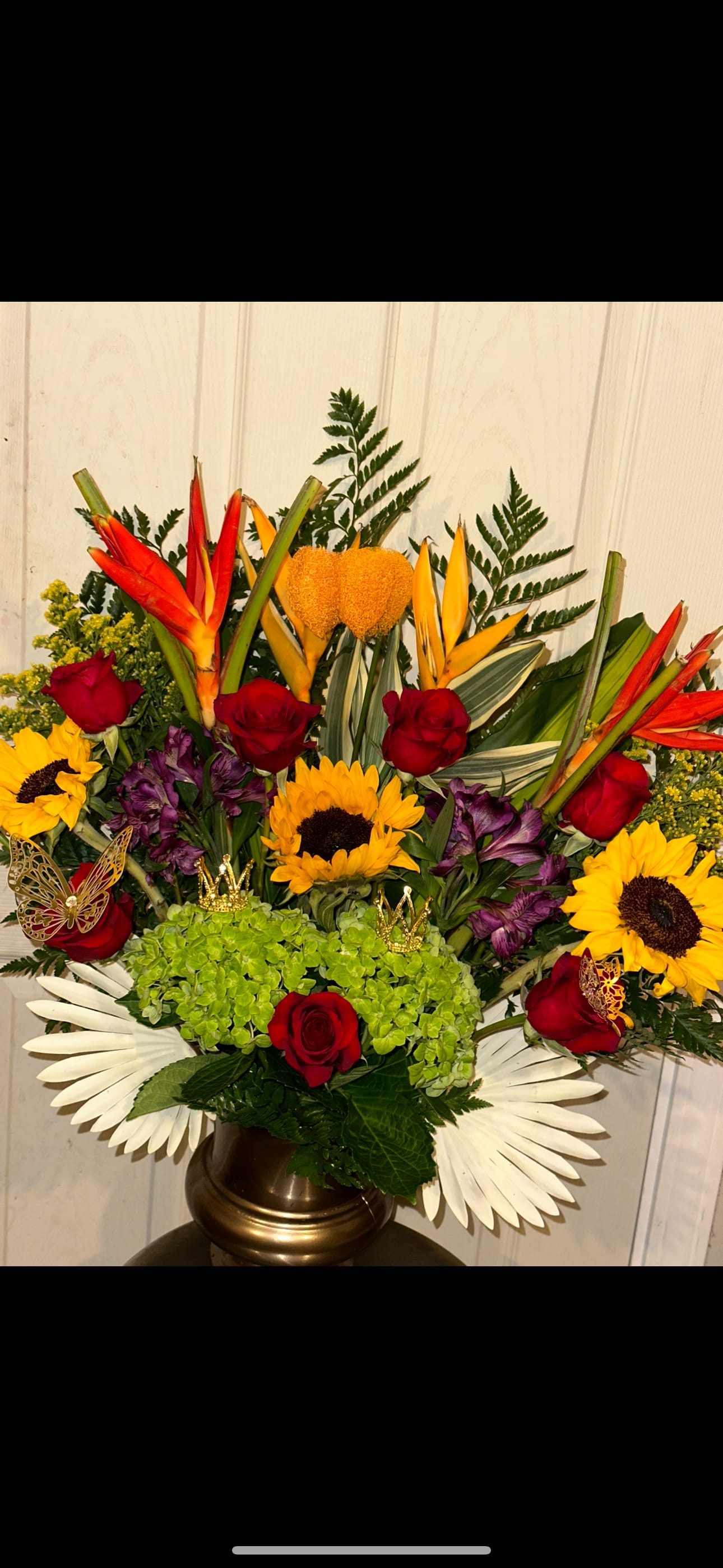 rainbow paradise rainbow paradise - colorful bouquet with sunflowers, roses, hydrangeas, birth paradise