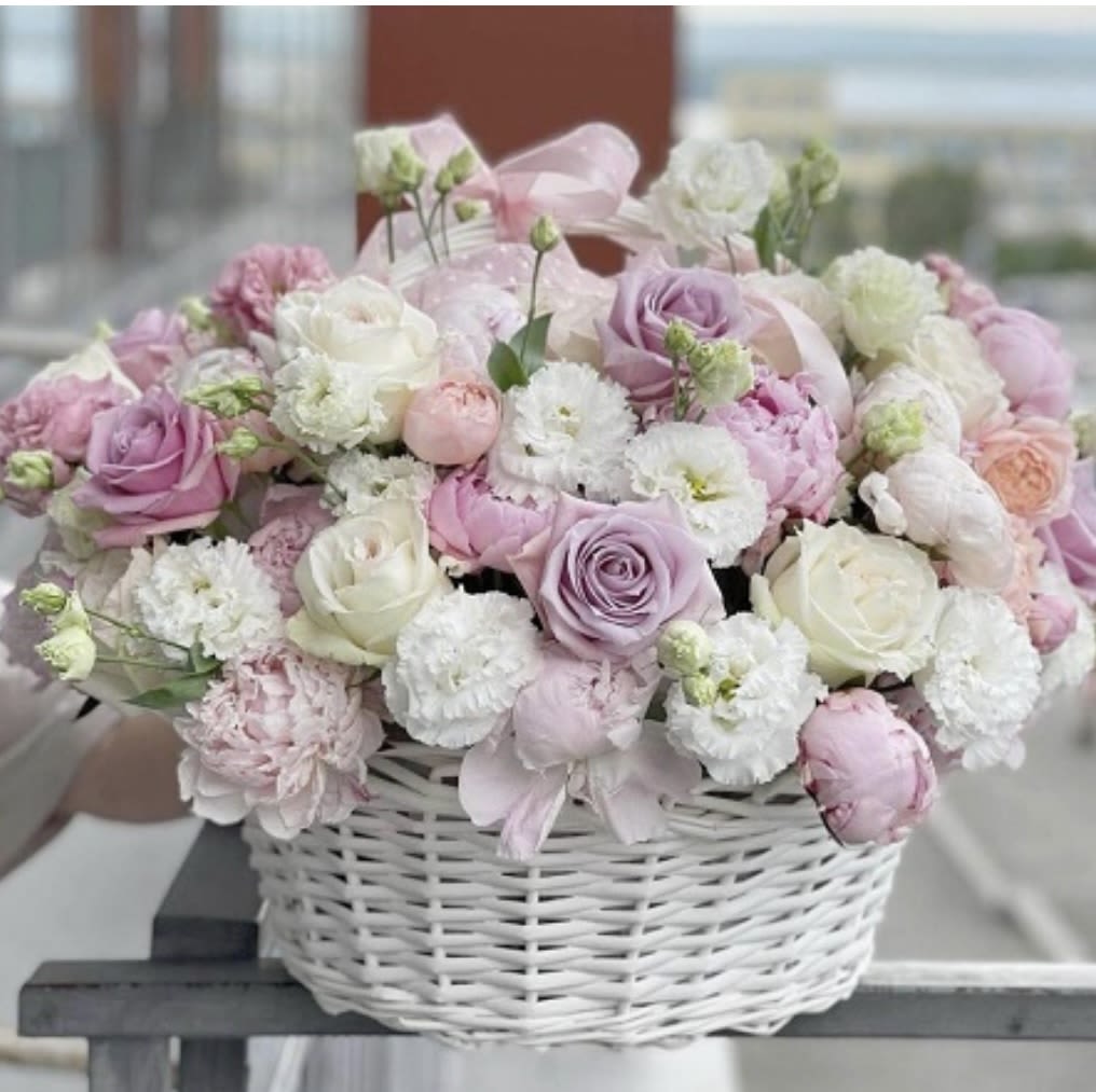 Pastel Dream Bouquet - Immerse yourself in the gentle beauty of our &quot;Pastel Dream Bouquet.&quot; This enchanting arrangement showcases soft-hued flowers in serene shades of pink, lavender, and cream, creating a harmonious blend that soothes the soul. 