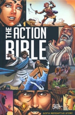 The Action Bible The Action Bible - The Action Bible: New & Expanded Stories is the most epic story ever told, with 128 NEW pages of illustrations for additional and expanded Bible storylines. The Action Bible presents more than 230 fast-paced narratives in chronological order --- making it easy to follow the Bible's historical flow and building up to the thrilling climax of God's redemptive story. The enhanced storylines come together in the most complete illustrated Bible ever captured in one book. Every page sparks excitement to explore God's Word and know Him personally. In vivid scenes and simple language, readers of all ages will witness God's active presence in the world through stories from the life of Jesus and great heroes of the faith. Let this blend of dramatic imagery and clear storytelling capture your imagination and instill the truth that invites you to discover your own adventure of life with God.