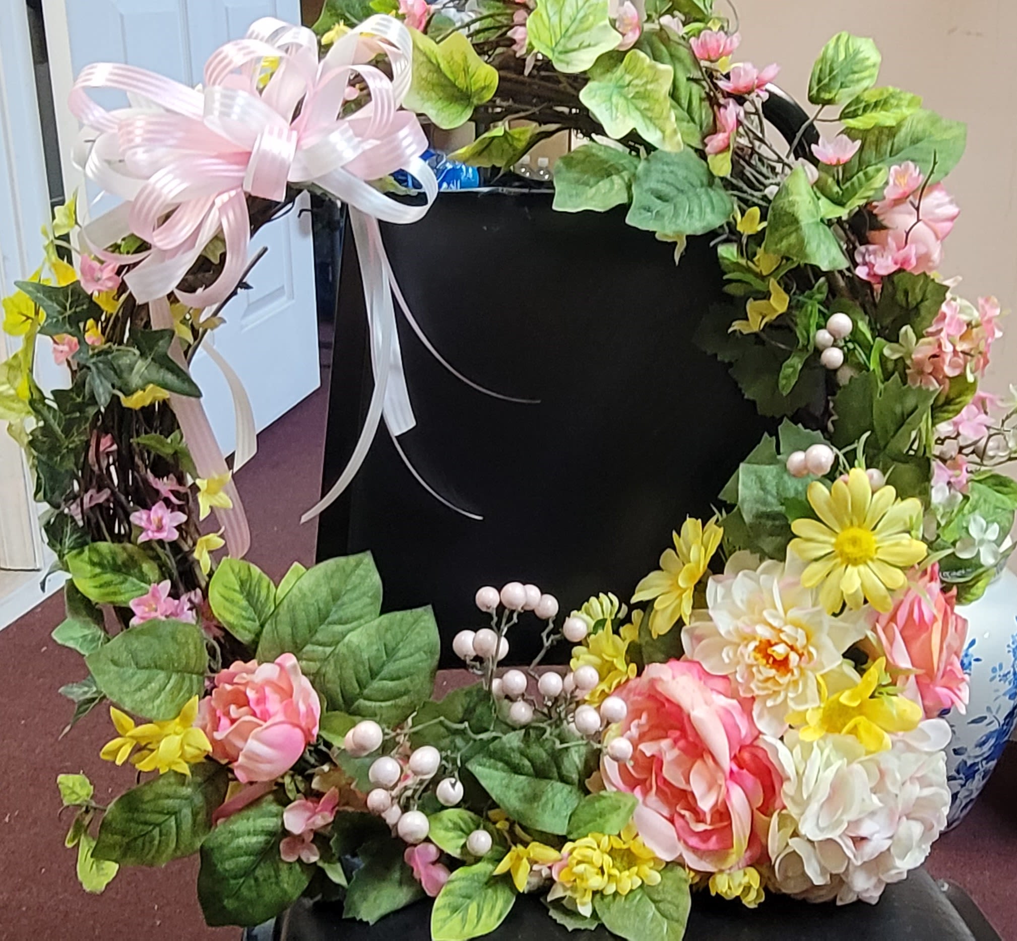 Pink Grape Vine Wreath Pink Grape Vine Wreath - Artificial Flowers