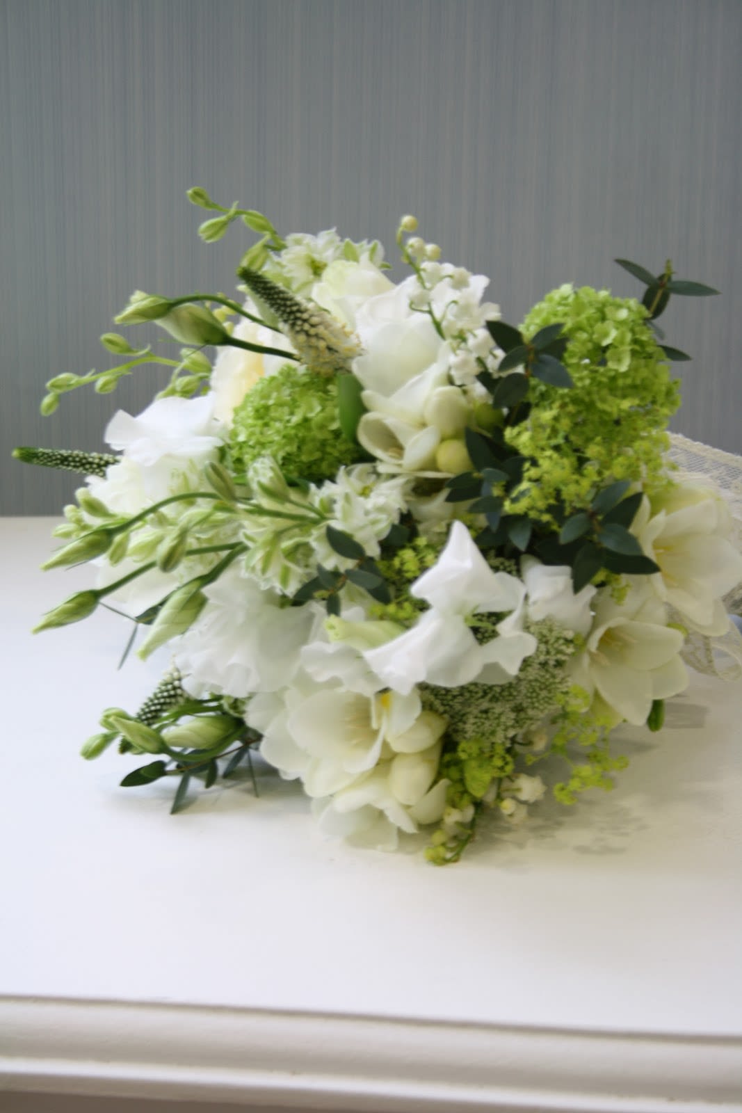 green and white Bouquet - hand wrapped Bouquet
