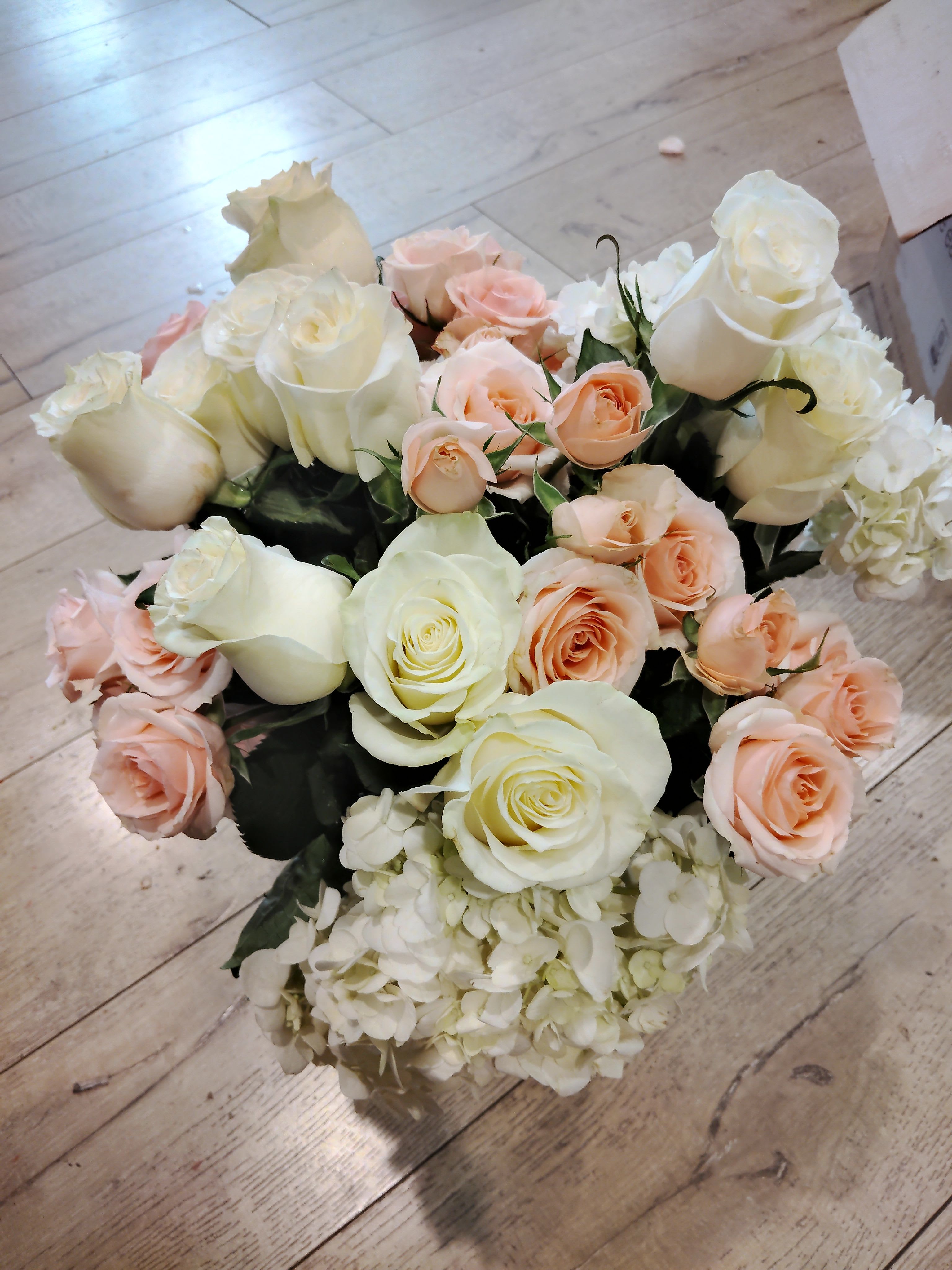 White n peach White n peach - White and peach flowers such as roses