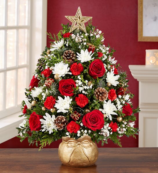 Christmas Tree gold  - Boxwood christmas tree in Gold container picture shown is premium