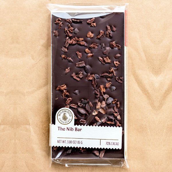 The Nib Bar - Cacao nibs with hints of fruit and caramel provide essential crunch on top of rich 70% dark chocolate. This bar is simply perfect chocolate on chocolate.  Break this bar up over a bowl of your favorite ice cream
