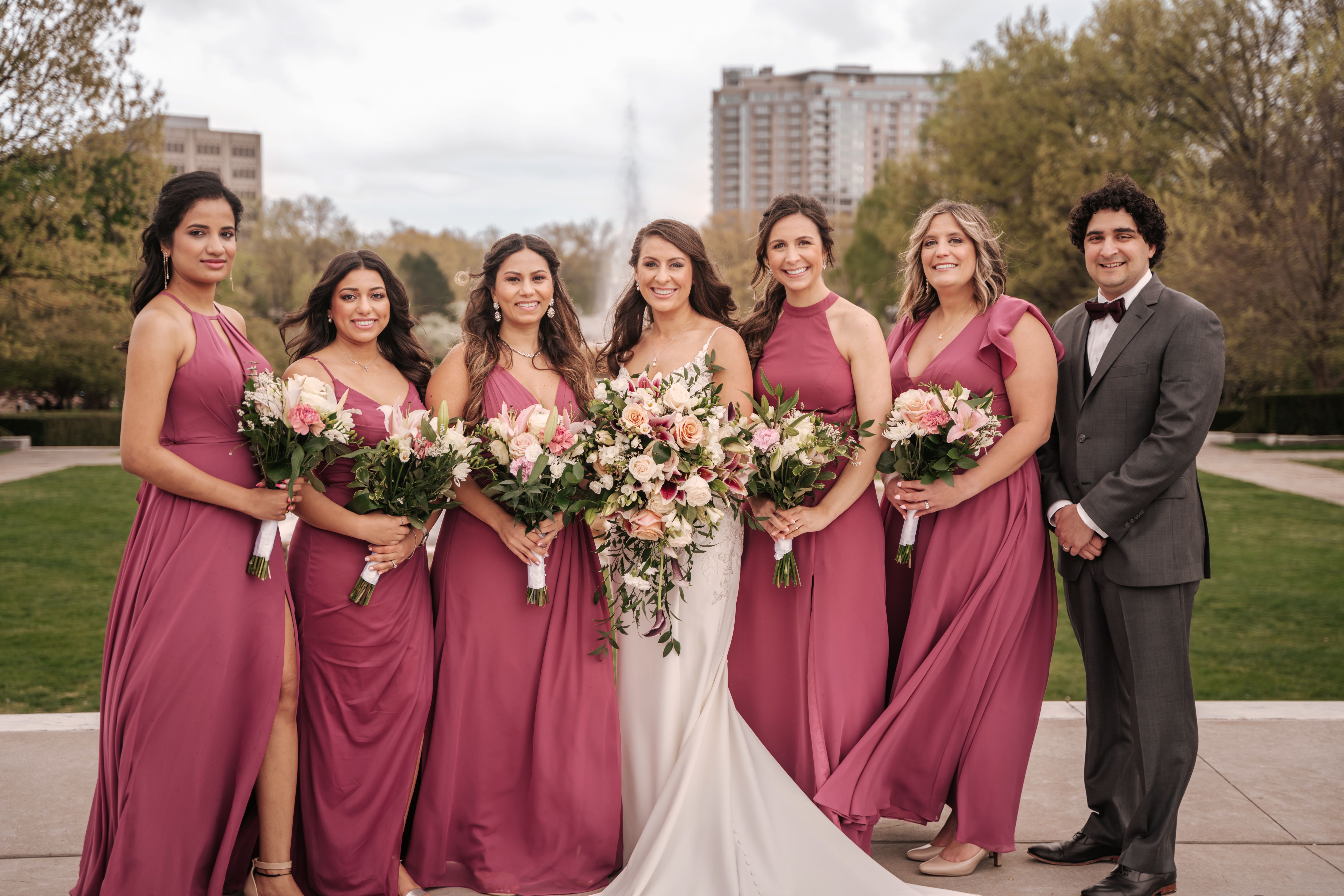Katerne's bridesaids bouquets - Beautiful posy  stie stargazer lily, roses  freesia and other flowers hand tied bouquets