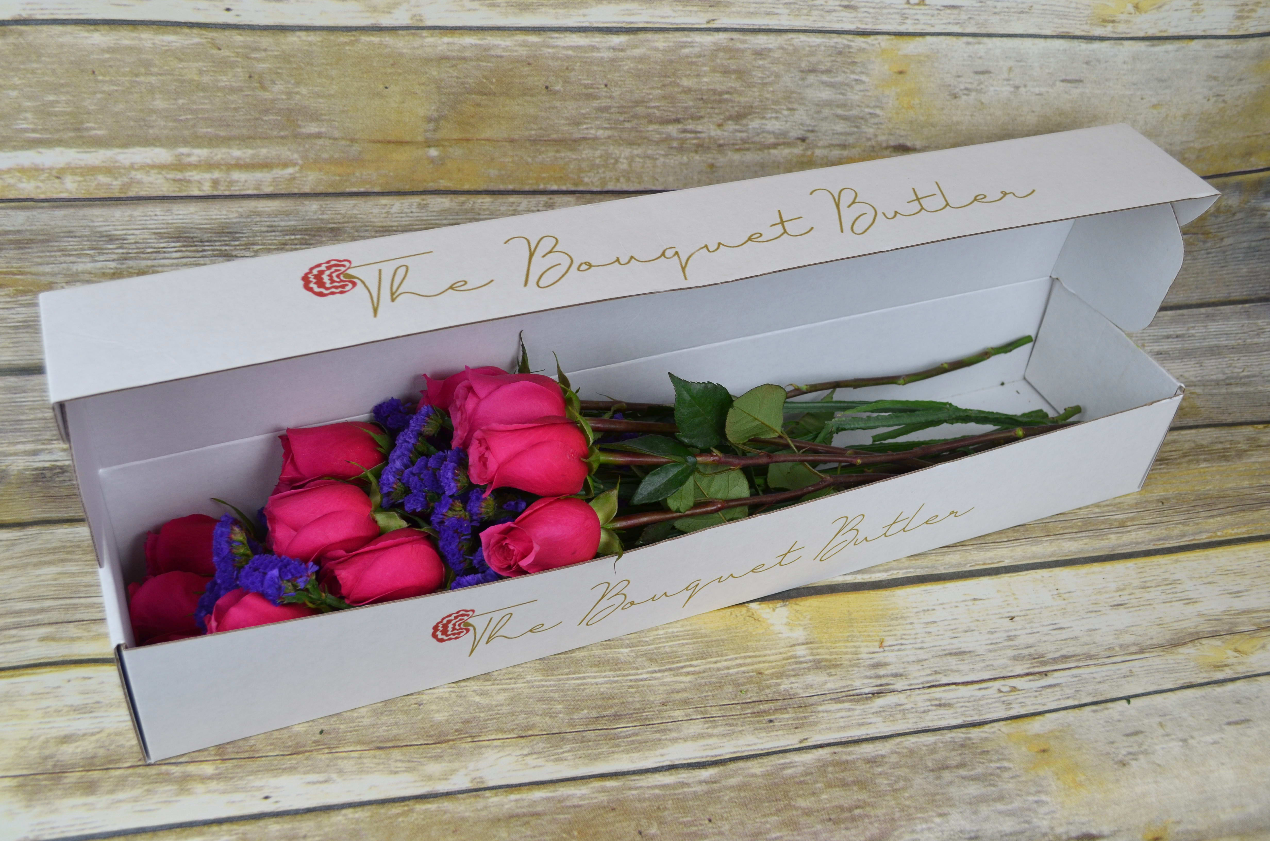 Joyful - Boxed - Show them how grateful you are for all that they do. All bouquets are arranged by our professional floral design team accented with seasonal filler (i.e. greenery, baby’s breath, etc.) inside an elegant glass vase or gift box. Blooms are hand delivered in person to enhance any celebration or a “just because” surprise. Our team selects the freshest flowers available, so shade of rose may vary due to seasonal availability. Blooms are hand delivered in person in a floral gift box.