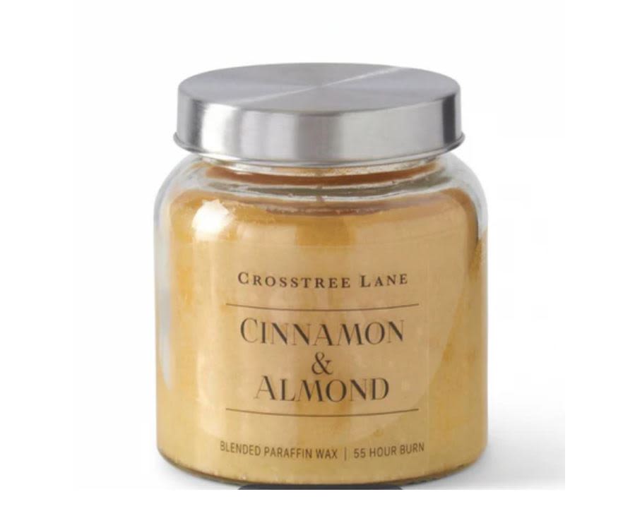 Cinnamon &amp; Almond Candle 11oz - 11 oz candle. Blended paraffin wax. 55 hour burn time.