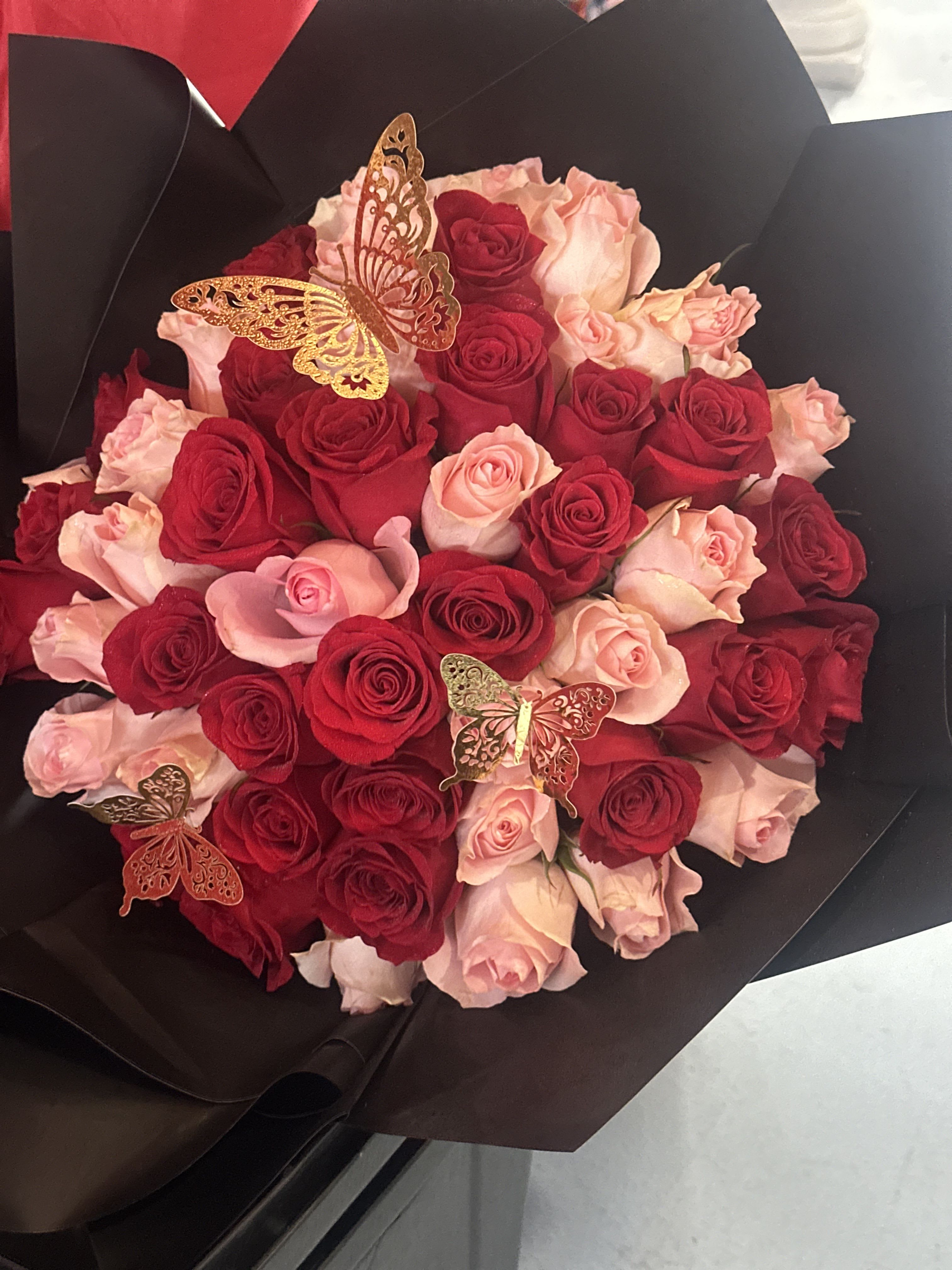 beautiful - red and pink roses