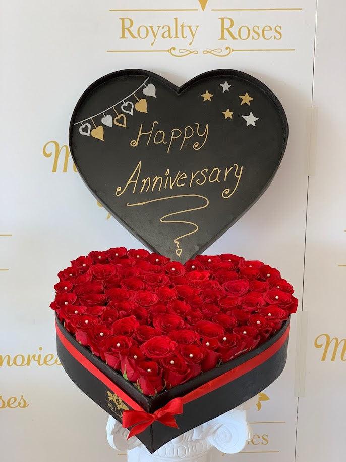 Heart #3 Full of Roses - Surprise her with our Heart #3 Full of Roses. Overflowing with vibrant red roses, this stunning arrangement conveys just how much she means to you. Let her know she holds your heart with this beautiful display of love.