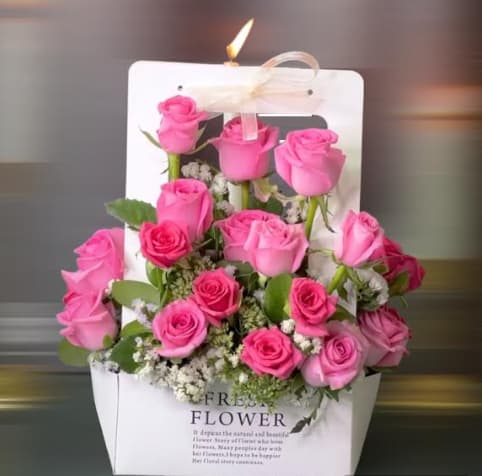 Pink Daydreams Pink Daydreams - Pink-tastic! This beyond beautiful bouquet of pink roses is perfectly presented in a modern carrier bag.