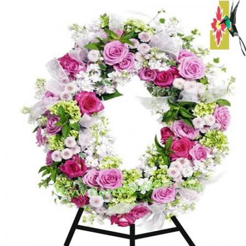 STANDING SPRAY PINK STANDING SPRAY PINK - PINK ROSE AND PINK HOT ROSE