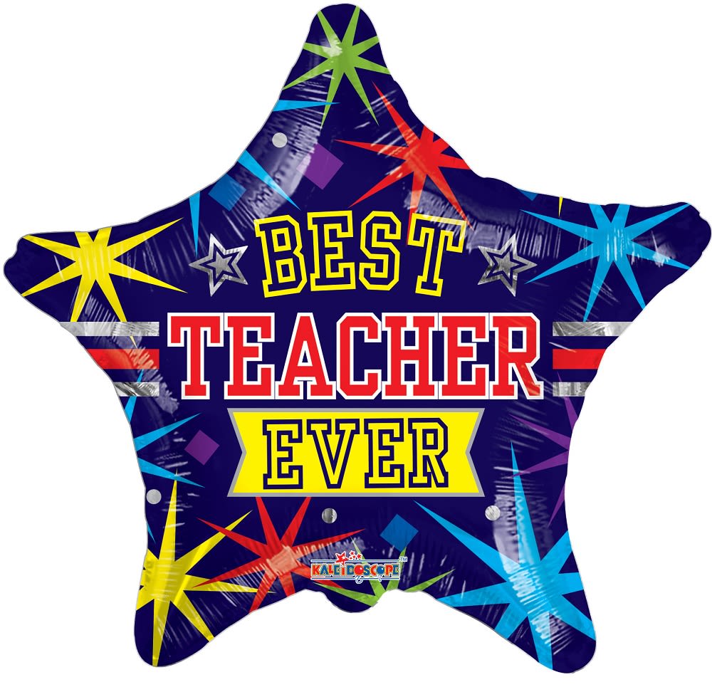 Best Teacher Ever - Star - Balloon - BEST TEACHER EVER  18&quot; INCH HELIUM-FILLED MYLAR BALLOON QTY. 1