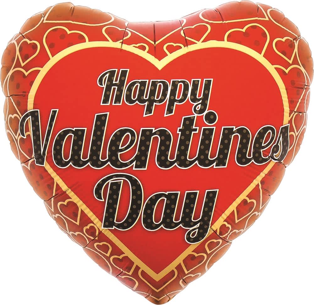 Happy Valentines Day - Bold Gold - Balloon - HAPPY VALENTINES DAY 18&quot; INCH HELIUM FILLED MYLAR BALLOON QTY. 1
