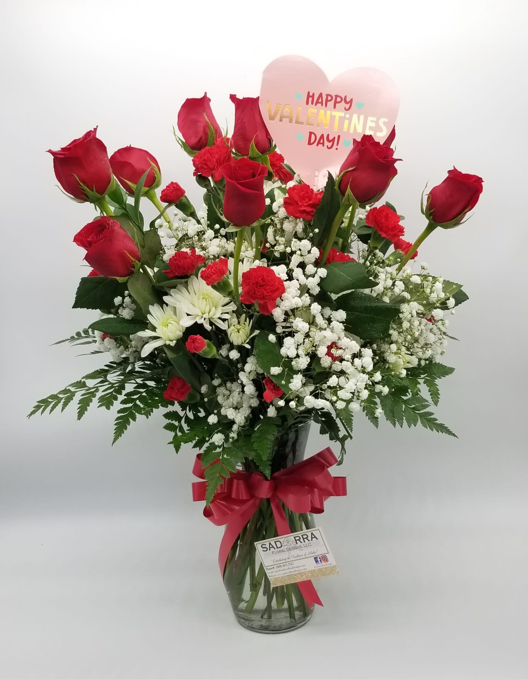 Dozen Roses in Vase *Card may differ from picture  - One Dozen Red Roses in a vase, for that special someone!