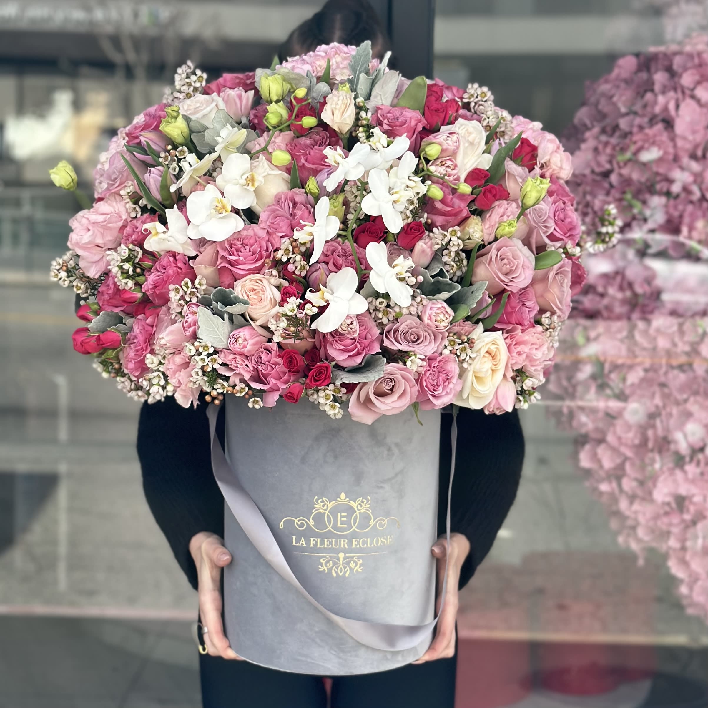 Summer Garden V - Mix of flowers in our velvet signature box. Standard- as you see on the picture  Deluxe -  it is going to be bigger