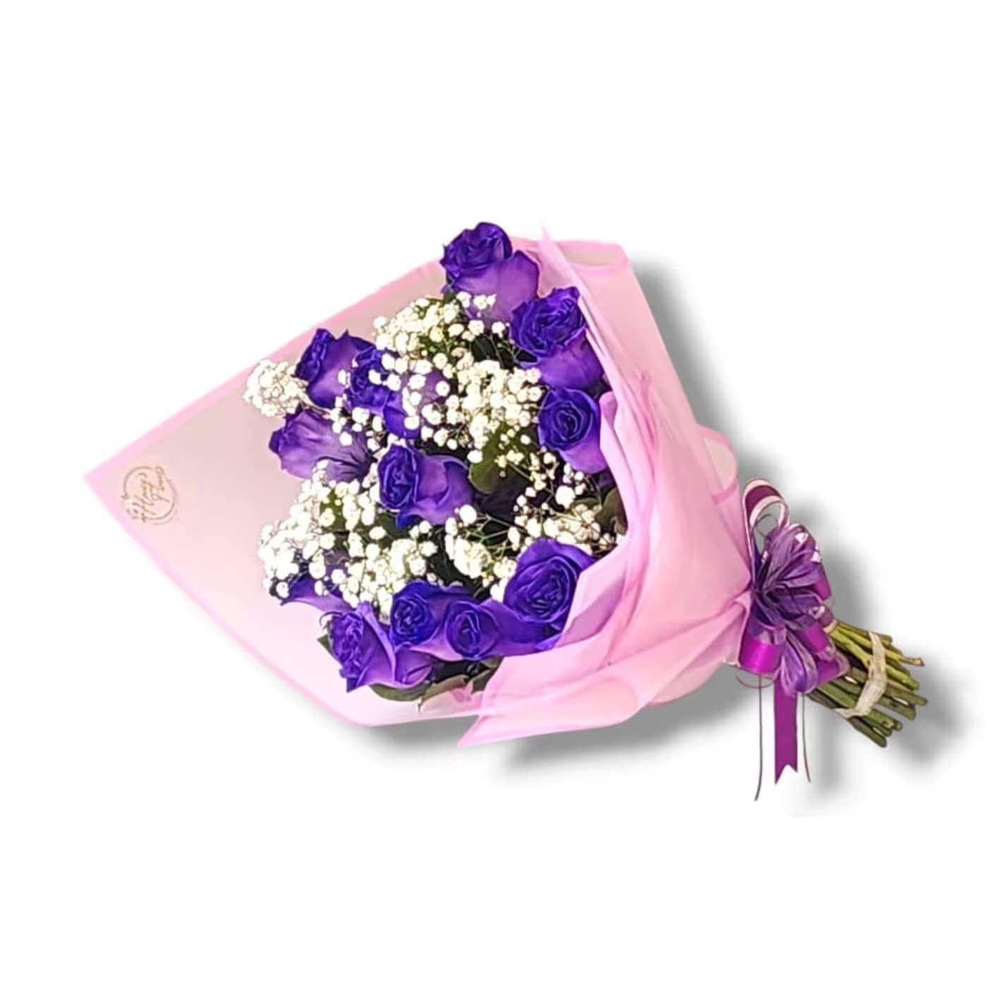 Tint Purple Roses Bouquet Tint Purple Roses Bouquet - 12 Tint Puple Roses, Wrapped in Light Purple Paper.