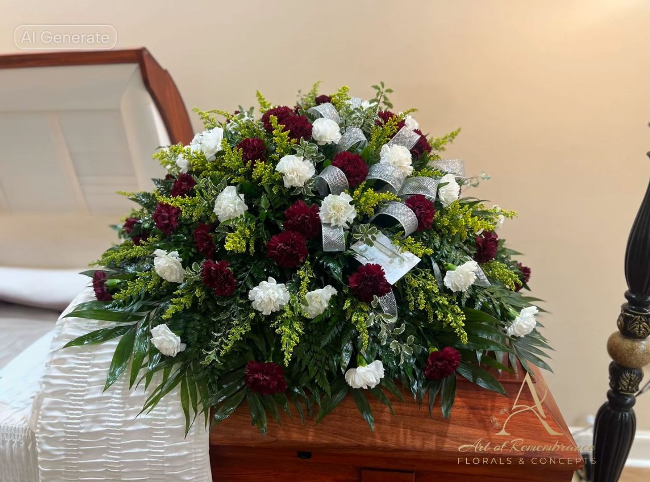 Mahogany by Art of Remembrance Mahogany by Art of Remembrance - A simple display of carnations in a rich and bold color.