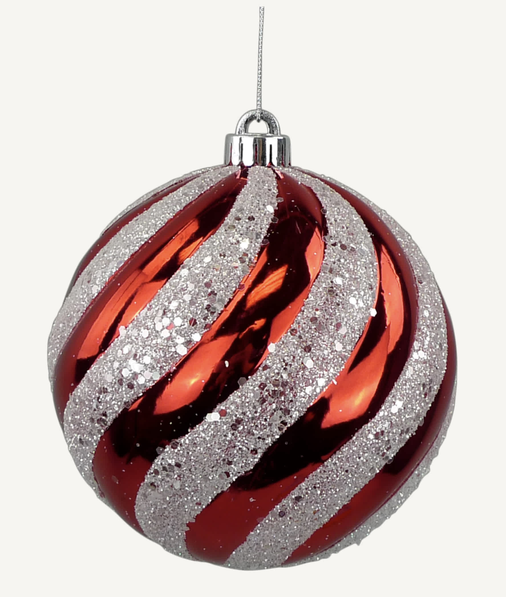 Ornament Ball Spiral Ornament Ball Spiral - Color: RED/WHITE