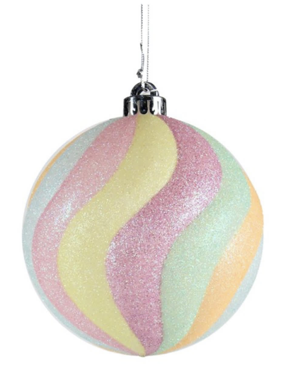 130MM WIDE STRIPE SWIRL BALL 130MM WIDE STRIPE SWIRL BALL - Color: COTTON CANDY Material: Plastic And Wire