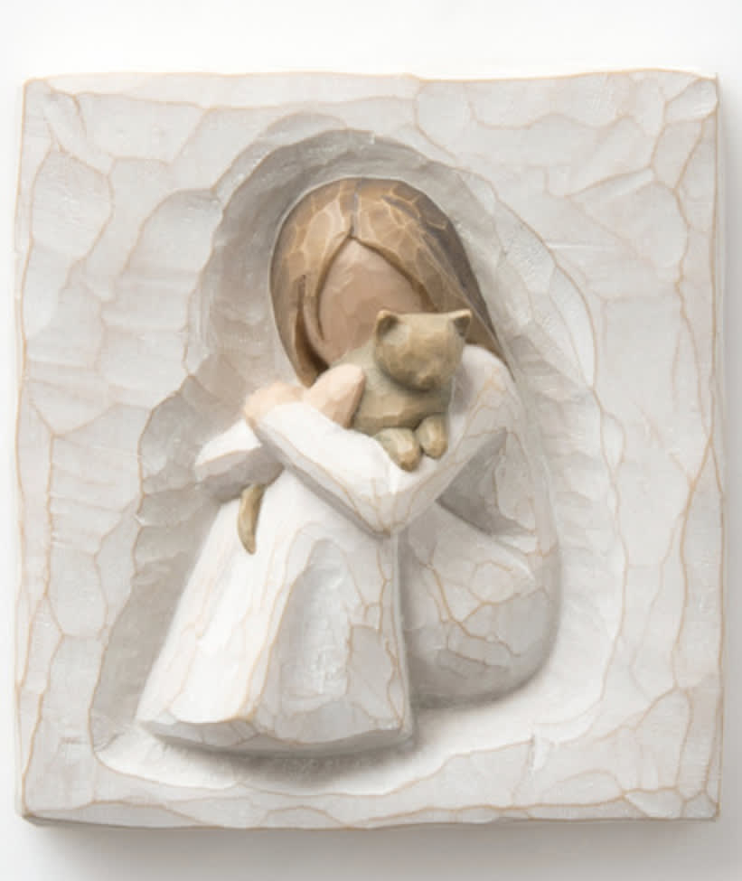 WILLOW TREE - COMFORT PLAQUE - An expression of friendship and love of cats. Great on a child's bedroom wall, or as a gift for an animal-lover.