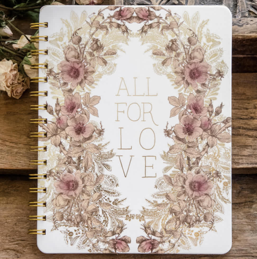 JOURNAL&MORE- All For Love Spiral Notebook By Papaya Art JOURNAL&MORE- All For Love Spiral Notebook By Papaya Art - Papaya's spiral-bound notebook, with gold foil accents and colorful imagery, makes journaling stylish and easy. This notebook is the perfect size to slip into your bag and take with you on-the-go, so you can write down and doodle your thoughts whenever inspiration strikes.