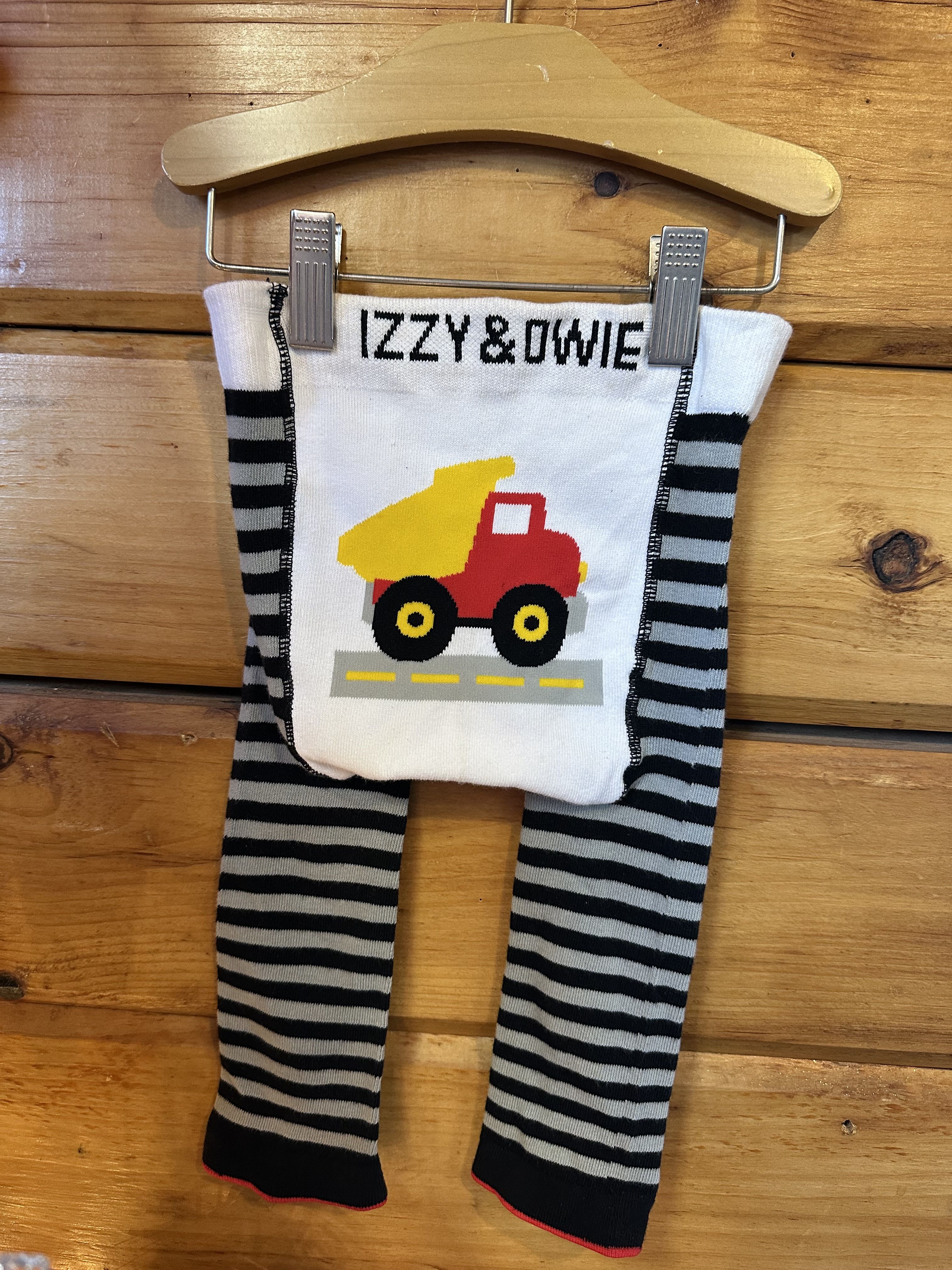 Gray and Black Truck Baby Leggings - 6-12 Months Trucking Baby Leggings