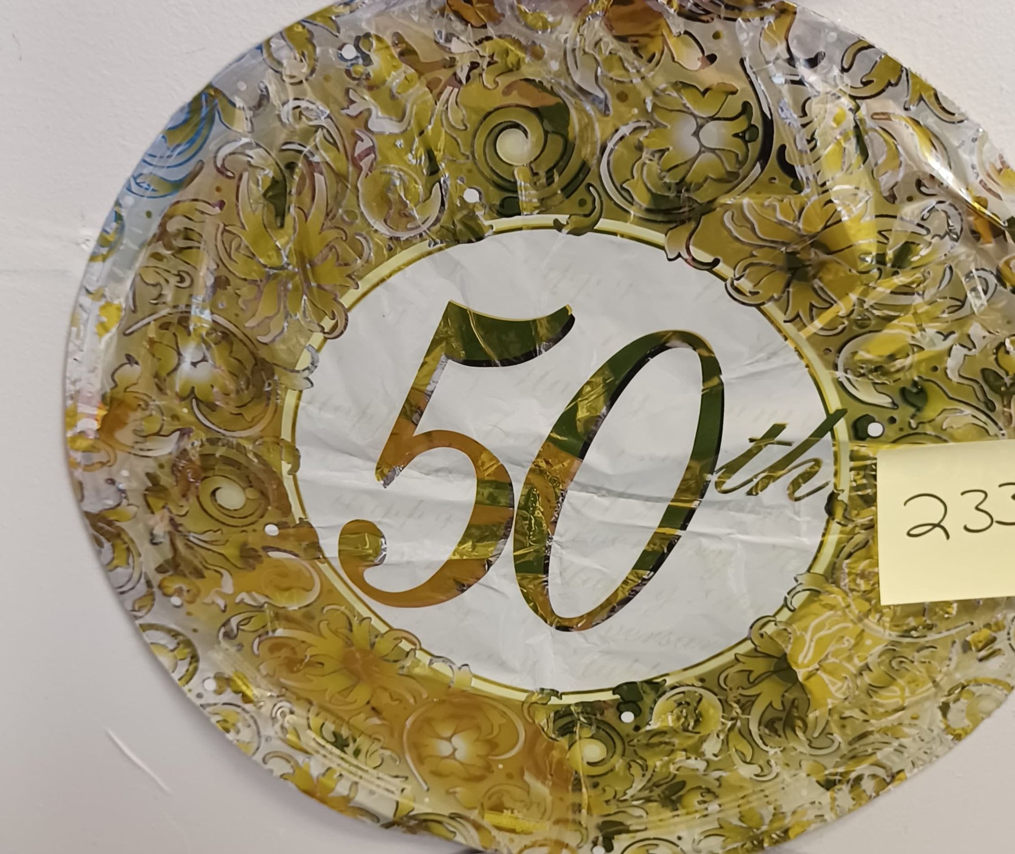 50th Anniversary Balloon 50th Anniversary Balloon - #233 18in Mylar Balloon