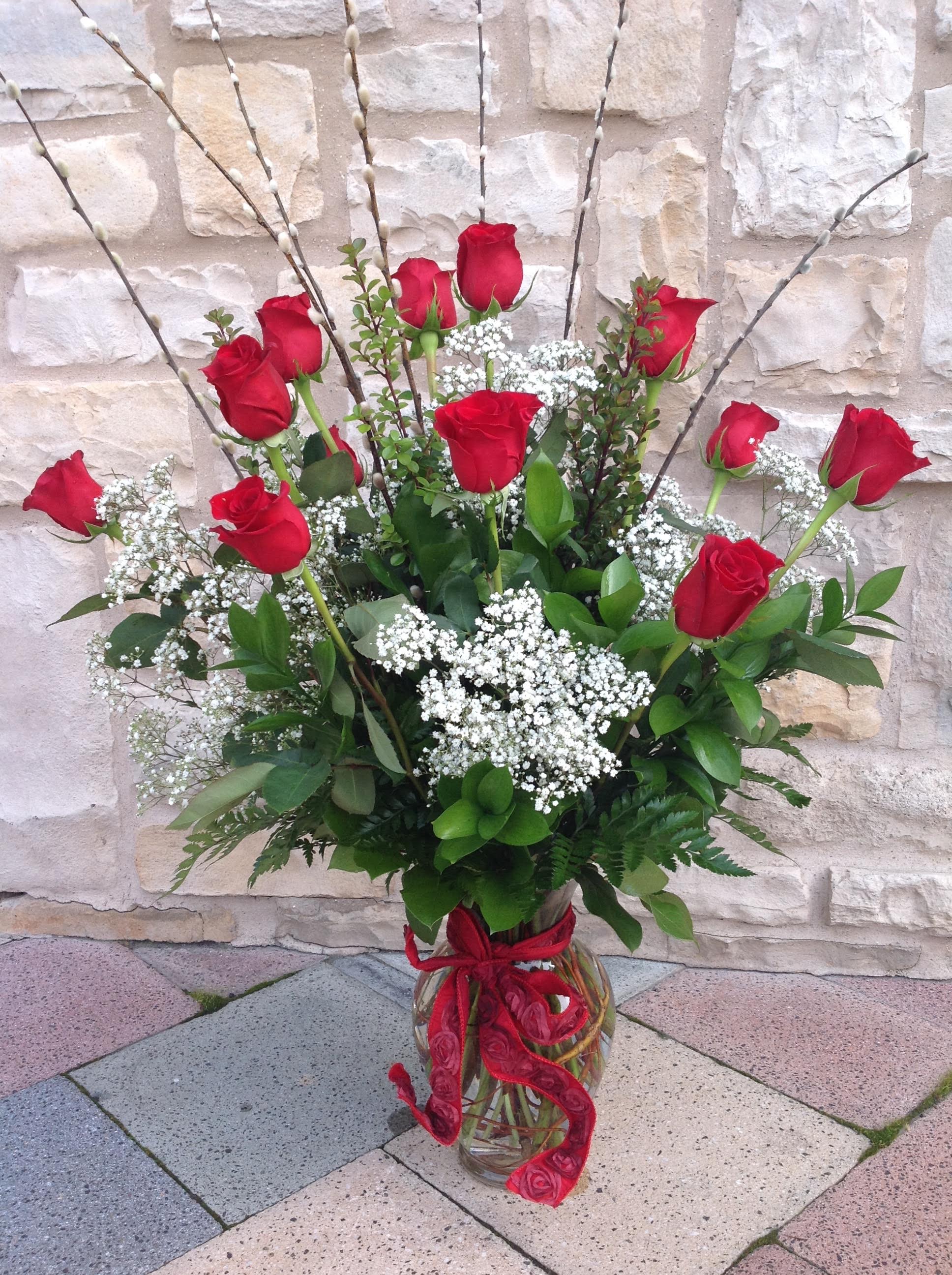 Premiere Dozen Roses - Premiere Dozen Rose Collection in the Color She Will &quot;Love Most&quot; RED!