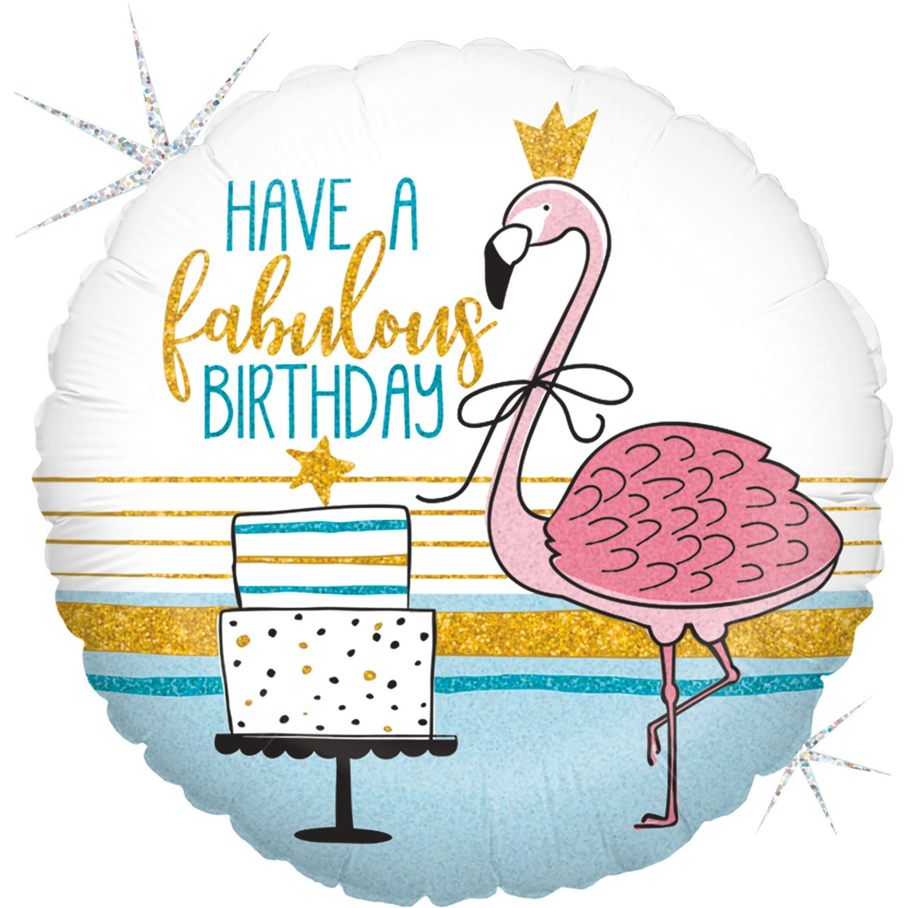 17" Have a Fabulous birthday Mylar 17" Have a Fabulous birthday Mylar - Select this adorable flamingo birthday gold mylar balloon.