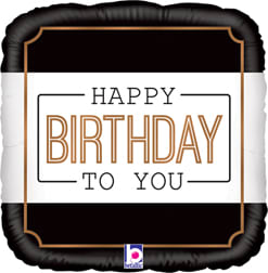 17" Black & White Birthday Mylar 17" Black & White Birthday Mylar - Select this standard sized square birthday mylar.