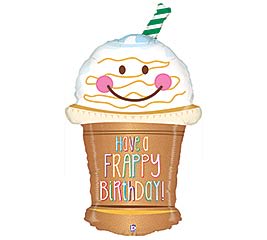 Have a Frappy Birthday Jumbo Mylar Have a Frappy Birthday Jumbo Mylar - Jumbo "Have a Frappy Birthday" Mylar