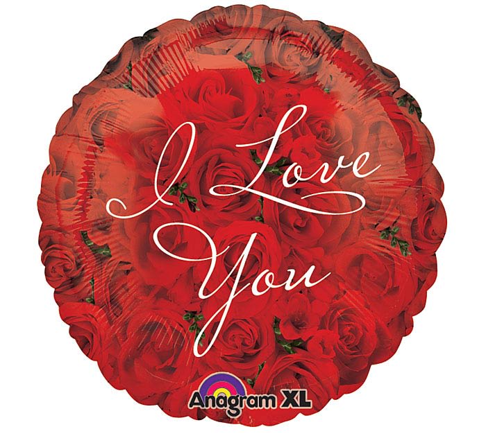 I Love You Roses Mylar I Love You Roses Mylar - Standard sized mylar balloon covered in red roses that reads "I Love You"