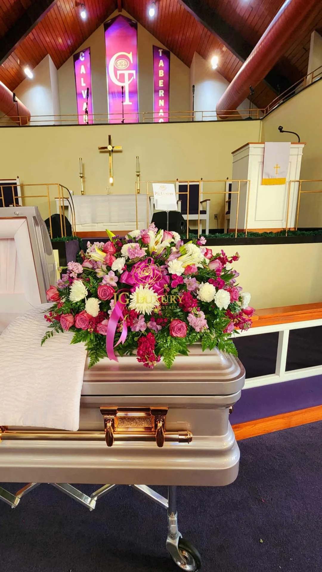 Blooming Casket Spray  - Lovely mix of blooms arranged in a Casket Spray.